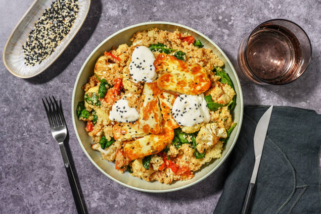 Honey-Glazed Haloumi & Veggie Couscous