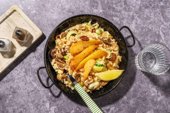 Golden Brie & Oven-Baked Mushroom Risotto