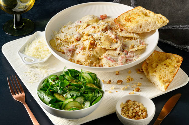 Rich Tuscan Bacon-Pumpkin Ravioli