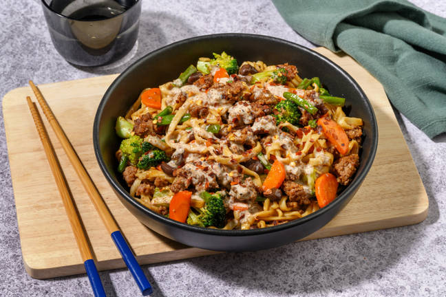 Speedy Black Bean Beef & Noodle Stir-Fry