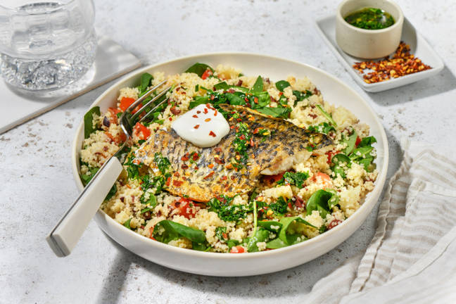 Barramundi & Zesty Olive Couscous Salad