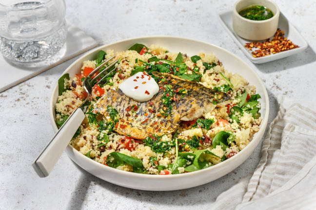 Barramundi & Zesty Olive Couscous Salad