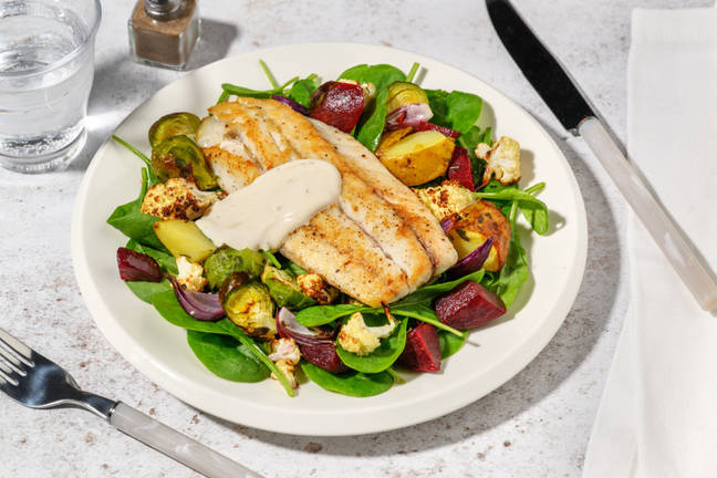 Baked Barramundi & Honey Roast Veggie Toss
