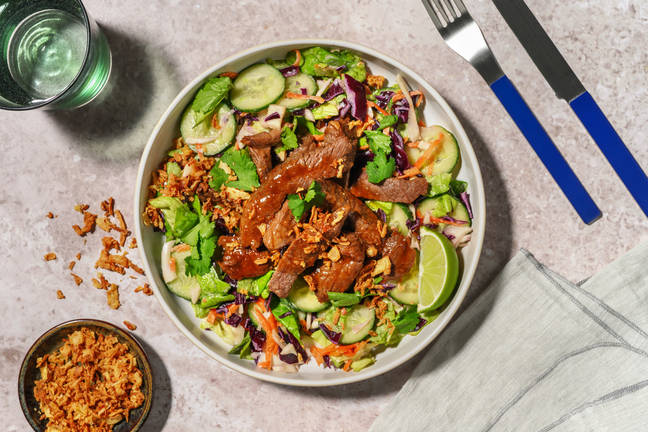 Express Honey-Soy Beef & Radish Slaw Bowl
