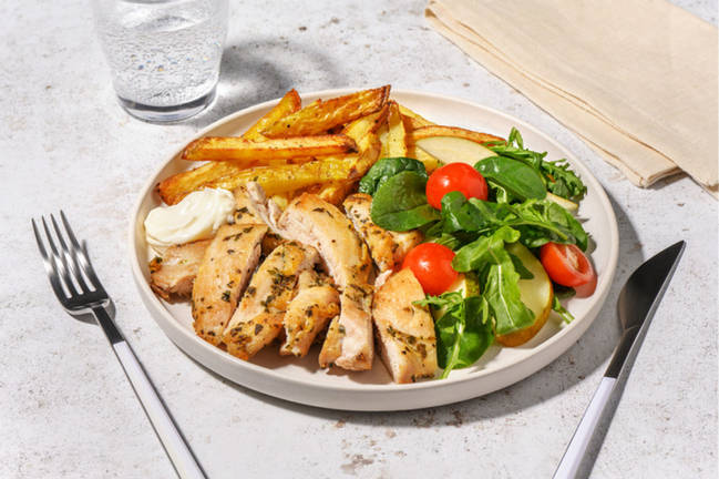 Quick Herbed Chicken & Pre-Cut Fries
