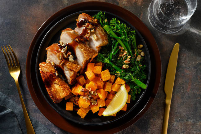 Roast Pork Belly & Baby Broccoli 