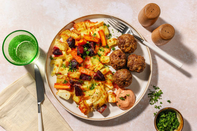 One-Tray Mexican Beef Meatballs
