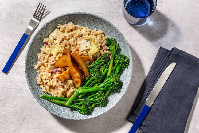 Warming Brie Risotto & Caramelised Pear