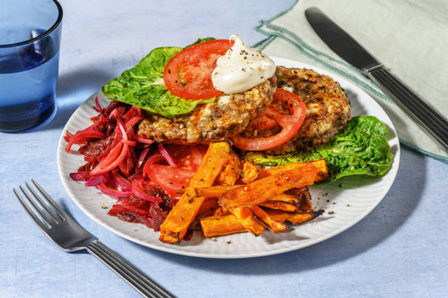 Feta & Lentil Bunless Burgers 