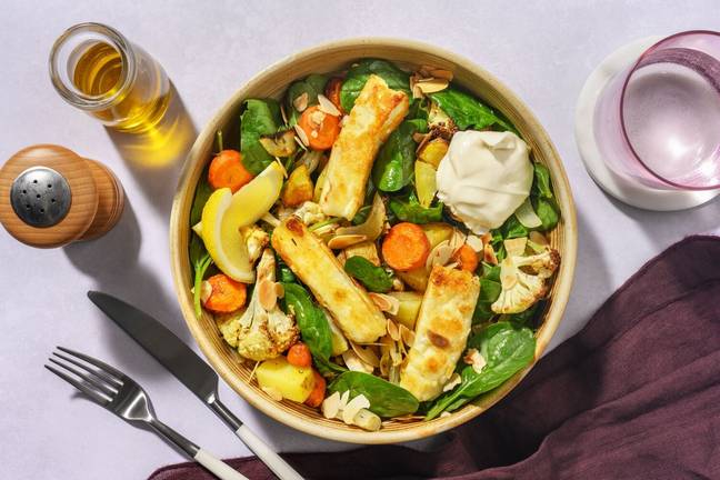 Honey-Herb Halloumi & Roast Veggie Salad