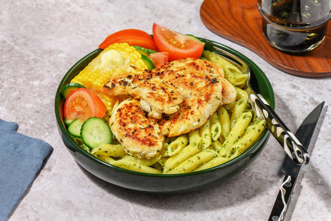 Herby Chicken Tendies & Pesto Pasta