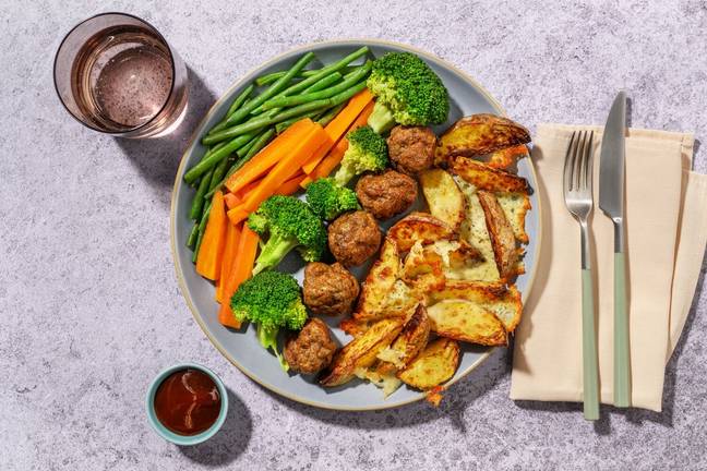 Mini Beef Meatballs & Cheesy Wedges