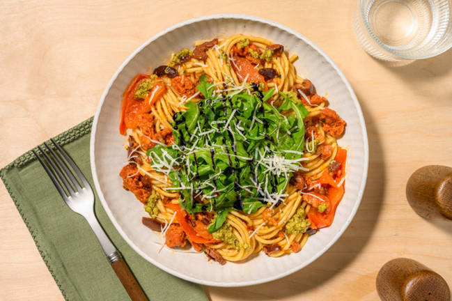 Chorizo & Heirloom Tomato Aglio Olio Pasta