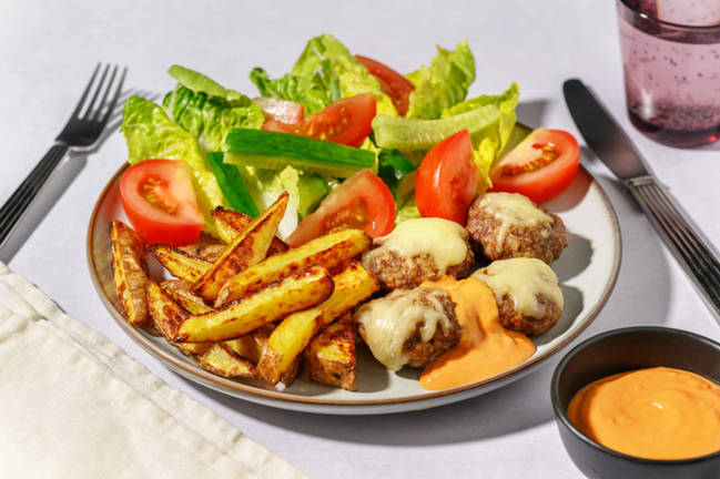 Mini Cheeseburger Rissoles & Potato Fries