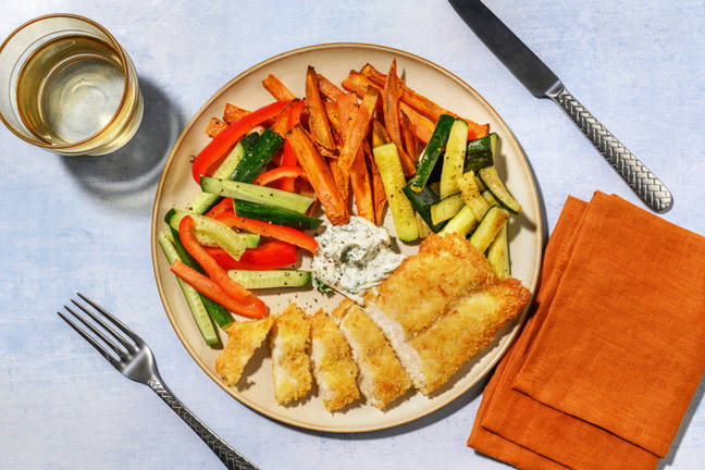 Crumbed Fish & Sweet Potato Chips
