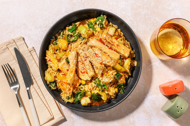 Quick Gochujang Pork & Kimchi Fried Rice
