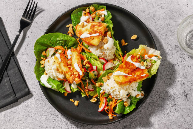 Sweet Chili Halloumi Lettuce Cups