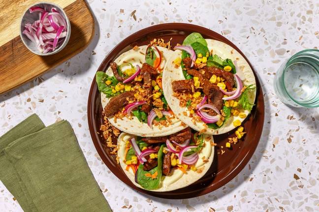 Asian-Style Beef & Salad Tacos
