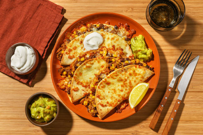 Pulled Pork & Bean Carnitas Quesadillas