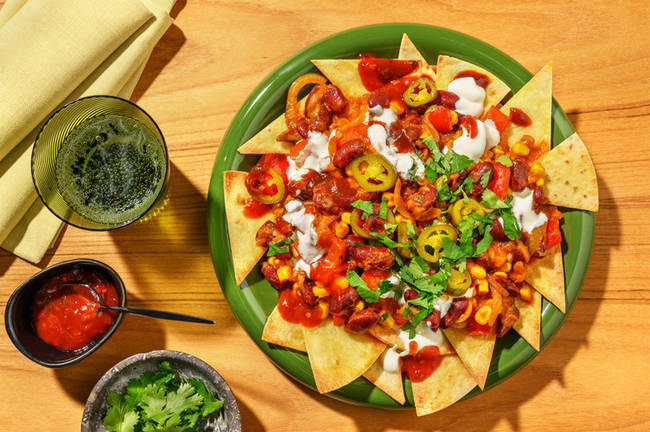 Texan Kidney Bean & Loaded Jalapeño Nachos 