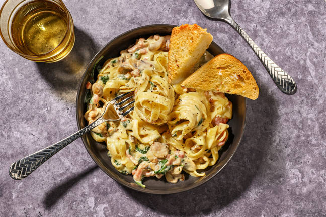 Bacon & Mushroom Fettuccine Boscaiola