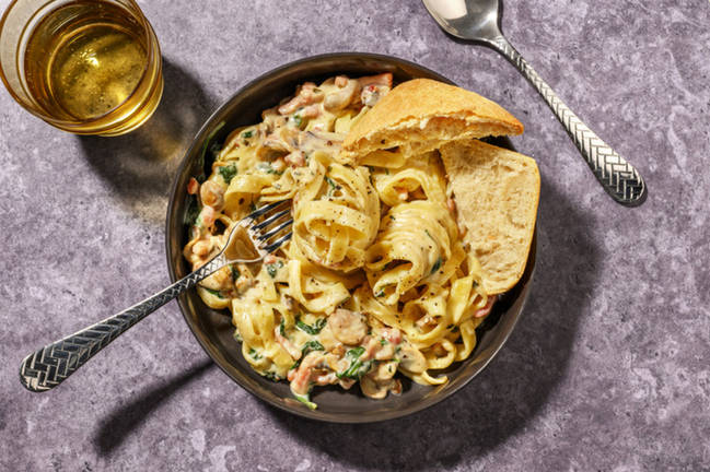 Bacon & Mushroom Fettuccine Boscaiola