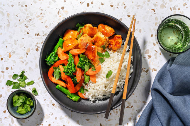 Asian-Style Chicken Bites & Garlic Rice