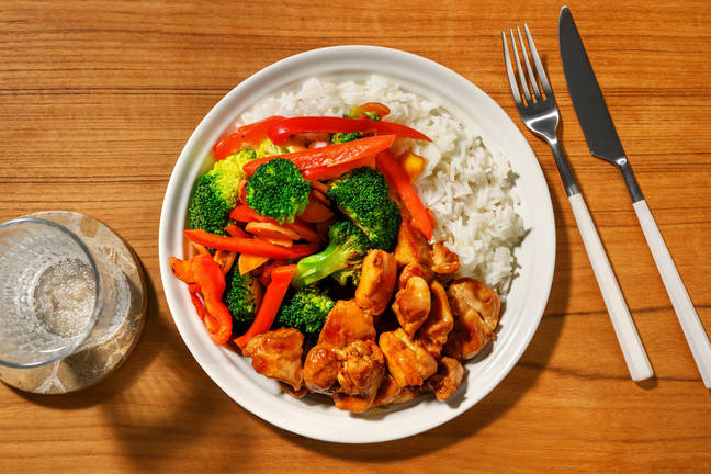 Gochujang Chicken Bites & Garlic Rice