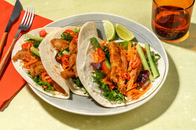 Korean-Style Chicken & Salad Tacos