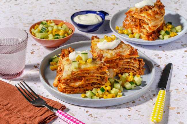 Cheesy Beef Tortilla Tower
