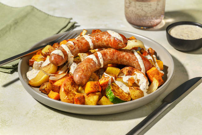Aussie-Spiced Pork Sausage & Apple Traybake