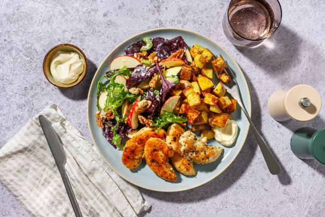 Garlicky Chicken & Nutty Salad