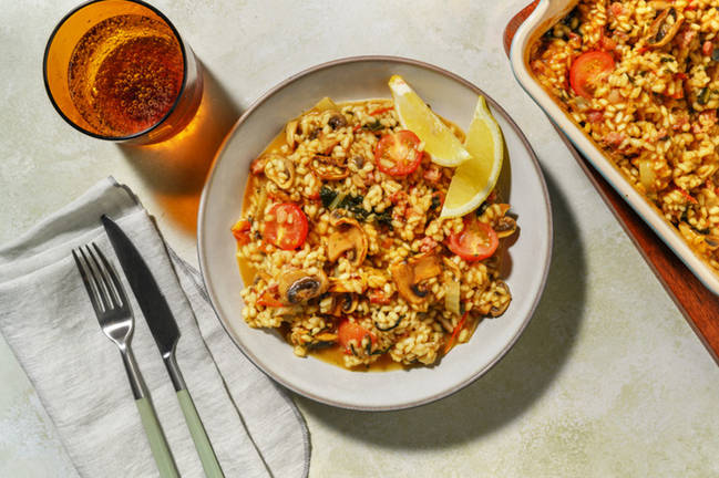 Bacon & Mushroom Basil Pesto Risotto