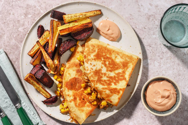 Tortillatoast med kylling og cheddar