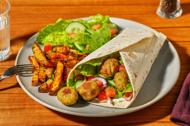 Falafel- och grönsakswrap