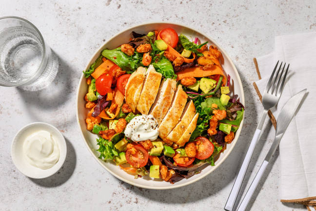 Stekt kylling og sprø bønnesalat