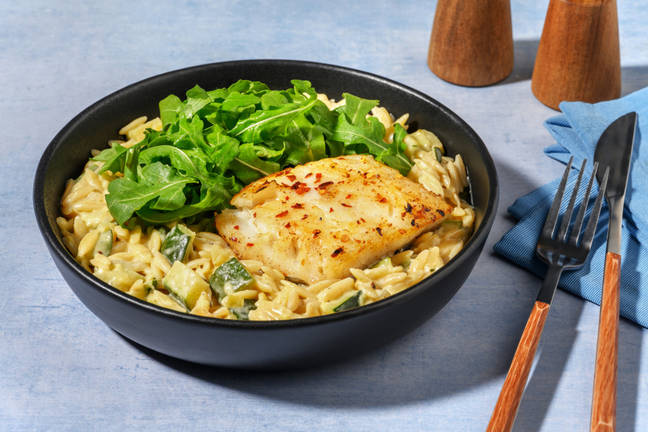 Cremet citrusorzotto og torsk