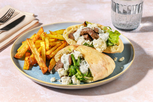 Dill-Parsley Beef & Fetta Pita Pockets