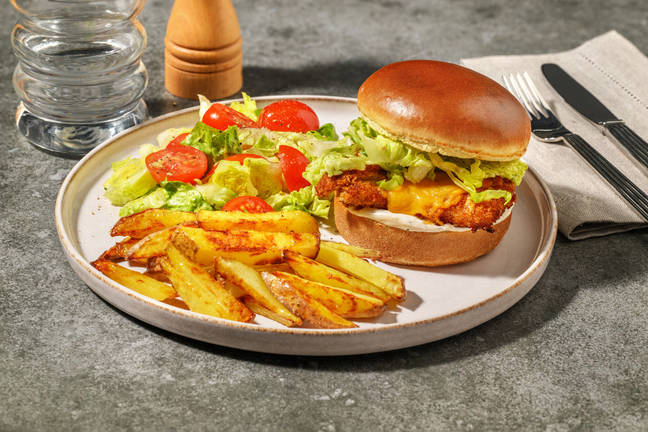 England's Red Leicester Crispy Chicken Burger