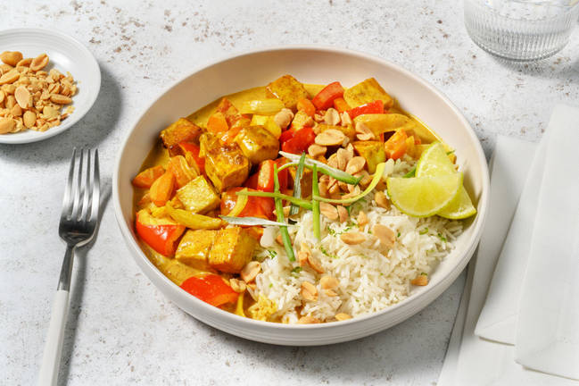 Curry tailandés de tofu con verduras
