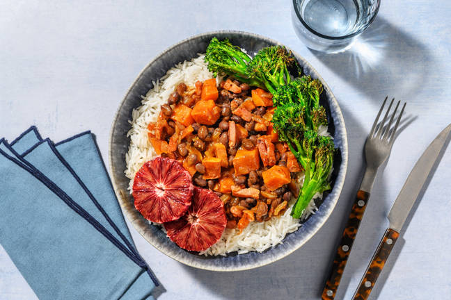 Central American Inspired Bacon and Black Bean Stew