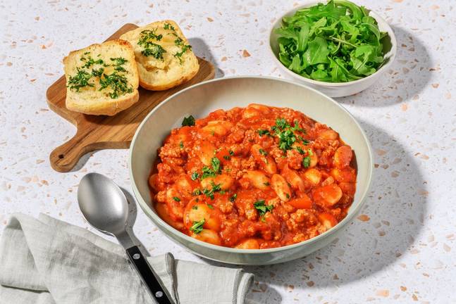 Baked Sausage Gigantes Plaki