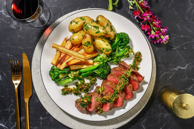 Rumpsteak og persillekartofler