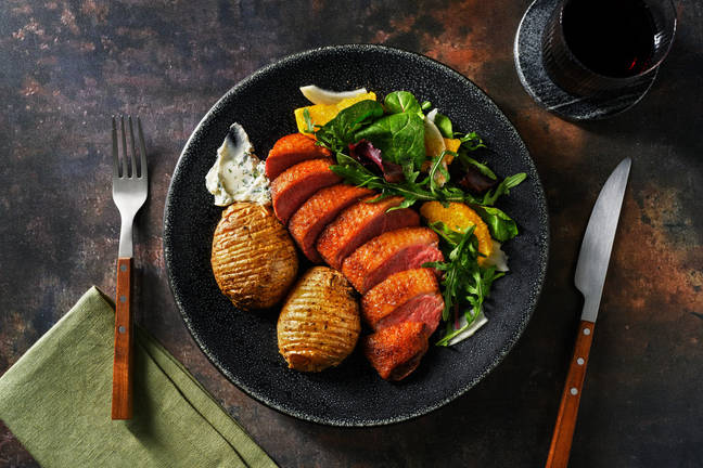 Pannestekt andebryst og hasselbackpotet