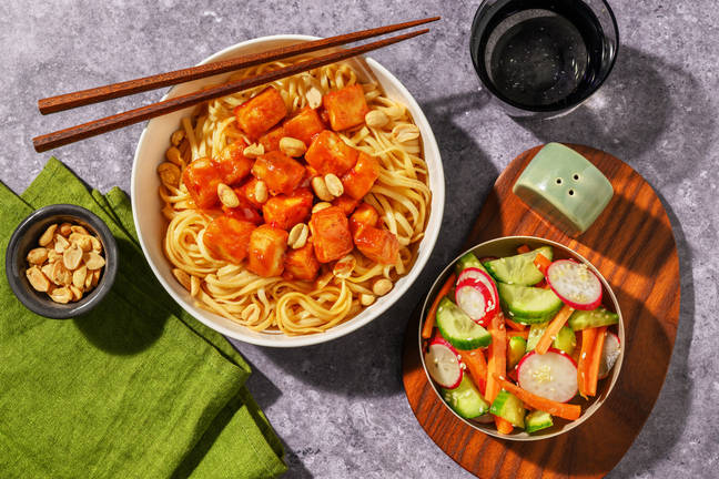 Krispig tofu i sweet chili-glaze