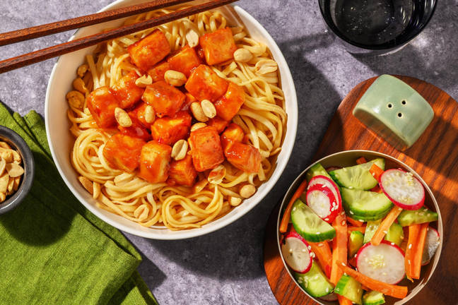 Krispig tofu i sweet chili-glaze