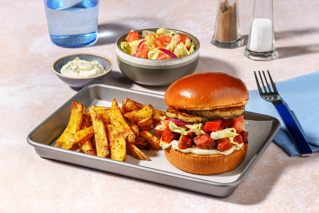 Al pastor-burgare på chorizo och ananas