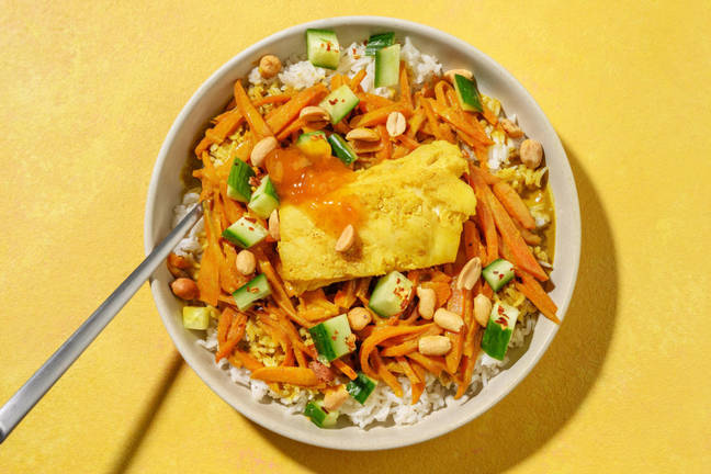 Hurtig Indisk fiske-'korma'