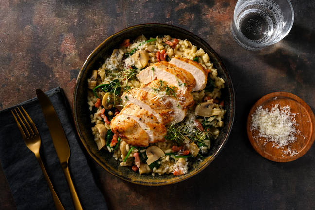 Kyckling- och svamprisotto