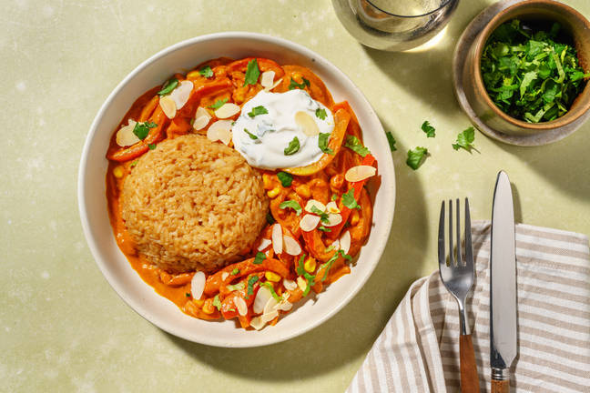 Venkelcurry met koriander-yoghurtsaus